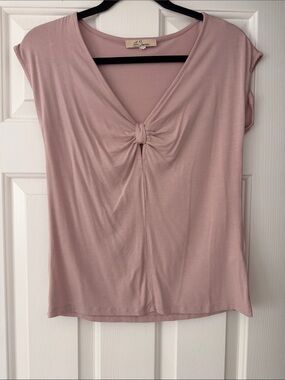 Serene Knot-Front Tank Top in Dusty Rose